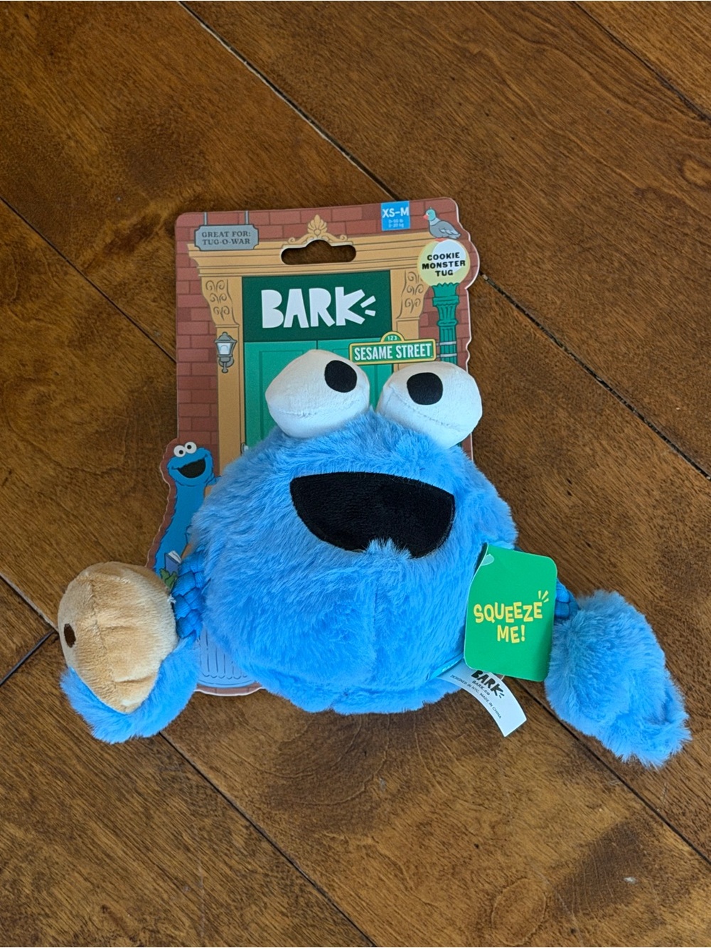 BARK Dog Toy Sesame Street Cookie Monster Plush Dog Toy - Blue